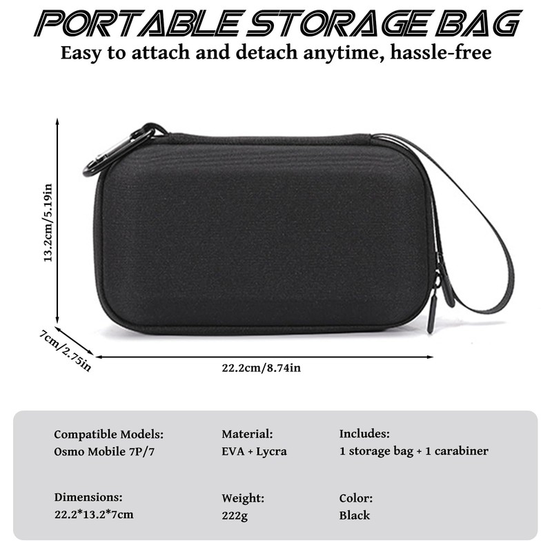 SENLINLIN Osmo Mobile 7P Case, 1:1 Custom Fit Portable Storage