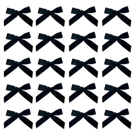 Bliceon 100Pcs Satin Little Bows, Small Ribbon Bow Flower,DIY Crafts, Sewing,Scrapbooking,Weddings, Christmas,and Party Decorations, Little Bows for Gift Wrapping and Crafts, Black
