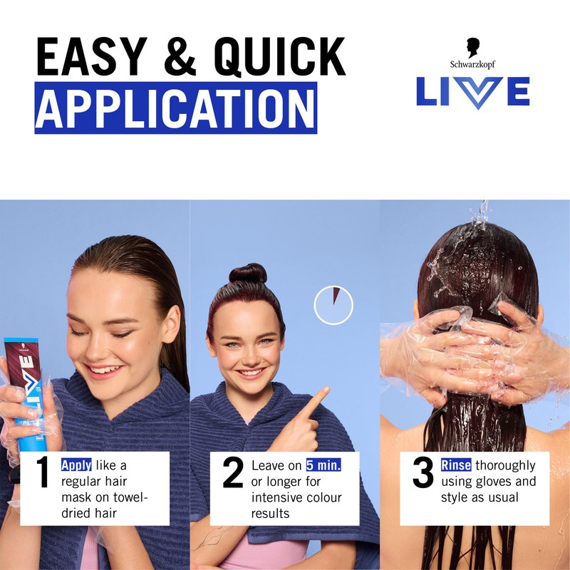 Schwarzkopf LIVE Go Gloss Onyx, Colour & Care Hair Glossing