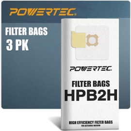 POWERTEC HPB2H, HPB2HPK Bolsas de aspiradora para AstroVac, paquete de 3 unidades, para sistemas de aspiradora centrales y aspiradora, bolsas de polvo de repuesto, bolsas de filtro, bolsas de