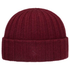 Stetson Surth Cashmere Winter Hat, High-Quality Wool Hat, Women's/Men, Knitted Hat Made of 100% Cashmere Wool, One Size 55-60 cm, Plain Colored Cap Autumn/Winter, bordeaux, Unit size