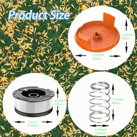 YAPEEN Weed Eater Spool for Black + Decker 6 + 1 Pack 30ft 0.065" Line String Trimmer Autofeed System Replacement Spool AF-100 String Trimmers (6 Replacement Spool, 1 Trimmer Cap, 1 Pack Spring)