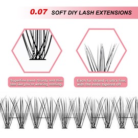 EXTENIFY Cluster Lashes 240Pcs DIY Soft Individual Lash Clusters 10D&20D 8/10/11/12/13/14mm Mixed Length D Curl Individual Eyelashes, DIY Eyelash Extensions at home, Lithe Individual Cluster Eye Lashes Easy to Apply (10&20D 8~14mm Mix-D Curl)