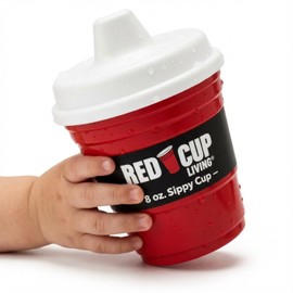 Red Cup Living Trainer Baby Sippy Cup 8 Oz BPA-Free Spill Proof, No Spill Non-Toxic Dishwasher Safe, Leak-Proof Lid, Easy Grip for Toddlers, Girls, Boys Christmas Gift for Kids, Water Juice Milk Cup