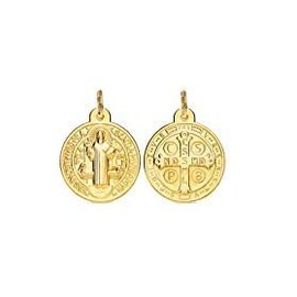 18ct Gold Plated Sterling Silver Saint Benedict Medal 12mm It is one of the oldest medals in Christendom and the wearers believe it has power against evil, Silver