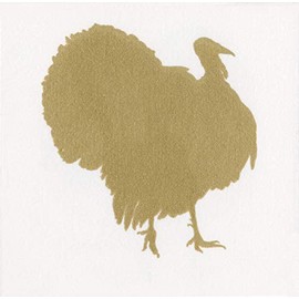 Caspari Thanksgiving Harvest turkey and pumpkin Luncheon Paper Table Feel like linnenNapkins 12 in a pack 33cm square