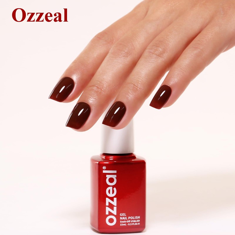 Ozzeal Gel Polish, 0.5 Fl Oz Dark Chocolate Brown Gel