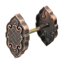 PATIKIL Door Hole Cover Plate, 2 5/8 Inches Zinc Alloy Deadbolt Cover Plate Door Reinforcement Plate for Door Hole Filling (Red Patina)