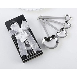 Kate Aspen Love Beyond Measure Heart Shaped Measuring Spoons in Gift Box - Set of 6 - Guest Gift, Party Souvenir, Party Favor or Decorations for Weddings, Bridal Showers, Baby Showers & More