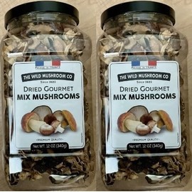 (Pack of 2) The Wild Mushroom Co. Dried Gourmet Mix Mushrooms, Premium, Quality, Packed in France, Net Weight 12 oz (340g)