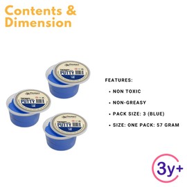 Large Tub Therapy Putty Soft Resistance Squeezable Non-Toxic, Hand Exercise, Colour Coded Yellow for Adults & Children - 500g (17oz)