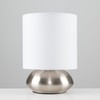 MiniSun Chrome Touch Table Lamp with White Shade