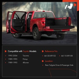 A-Premium Rear Tailgate Hinge Assembly Compatible with Toyota Tacoma 1995-2004, 4Runner/Pickup 1989-1995, Rear Tailgate Driver and Passenger Side, 2-PC Set, Replace# 66110-89108