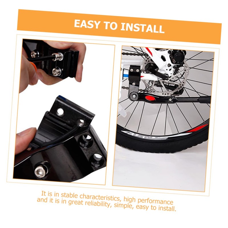 Angoily 1set Aluminum Alloy Bike Kickstand Easy to Install Foot