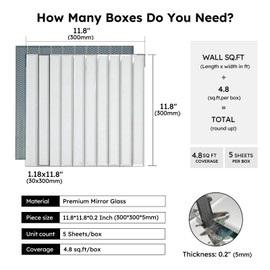 Diflart 5.7 Sq.ft Mirror Backsplash Tiles for Kitchen, Silver Subway, 4x8 Inch, Beveled Mirror Tile for Bathroom Bar Wall, Pack of 26 Pcs