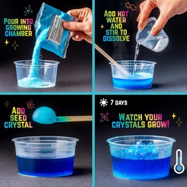 Original Stationery Grow Your Own Crystal Unicorn Terrarium Kit, Crystal Growing Kit with Everything Needed to Grow 3 Real Crystals for Kids, Fun Creative Experiment for Girls