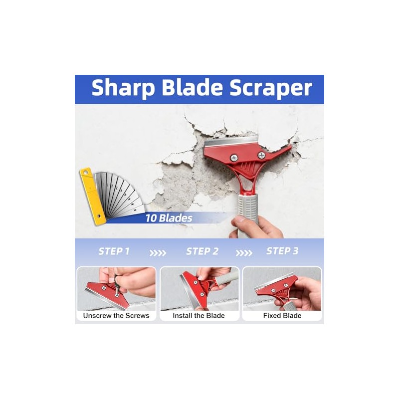 25 PCS Caulking Tool Kit, Caulk Remover, Grout Scraper &