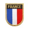 FRANCE Embroidered Patch T-Shirt Flag France Emblem Shield Gold Iron