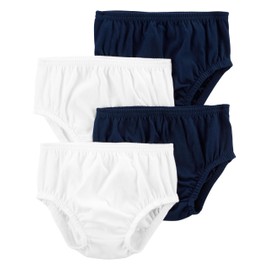Simple Joys by Carter's Baby Girls' 4-Pack Diaper Covers, Navy/White, 3-6 Months
