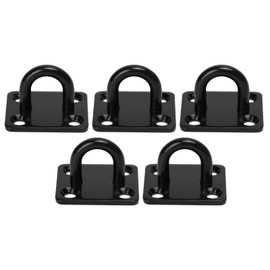5Pcs Thickened Stainless Steel Ceiling Hook Reinforced Load Bearing Door Buckle Fixing Buckle Stainless Steel Eye Plate Black 8mm