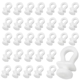 QZVCGSTA 100 Pcs Curtain Hooks Gliders Rollers White Curtain Hooks Plastic Curtain Track Glider Hooks Hook Rollers Durable Rust-Free for Door Curtain, Window Curtain