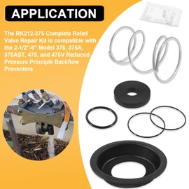 YMT RK212-375 Complete Relief Valve Repair Kit Fits for Wilkins 2-1/2"-6" Models 375 375A 375AST 475 475V (Included Lubricant)
