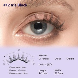 Wosado Soft Magnetic Eyelashes All-in-One Box, BearisBug Limited Edition Magnetic Eyelash Extensions, Waterproof, Reusable, Glue-Free, Eyeliner-Free Makeup Cosmetic:_#12 Iris Black BearisBug All-in-One