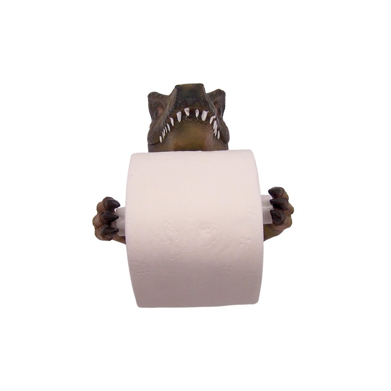 Whimsical T-Rex Toilet Paper Holder - 7" Wall Mounted Bathroom