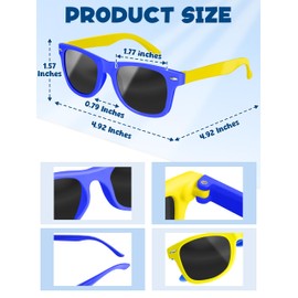 Kids Sunglasses Bulk, Black Lens Polarized Sunglasses with UV 400 Protection, Black Sunglasses for Kids Party Favors