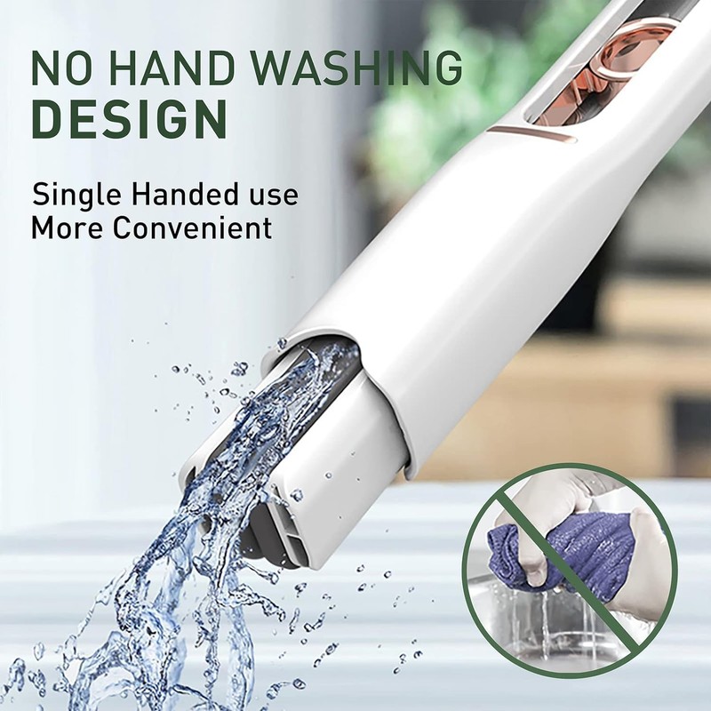 Portable Mini Mop, Self-Squeeze Sponge Mop, Wet and Dry Use,