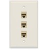 RiteAV 1 Gang Cat6 Wall Plate - Light Almond 3