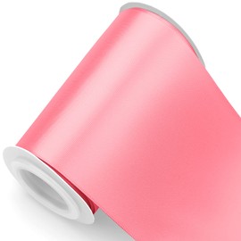 Humphrey's Craft 4 Inch Coral Rose Double Faced Satin Ribbon - 5 Yards Variety of Color for Crafts Gift Wrapping Cutting Ceremony Decoration Sewing Christmas Tree Wedding and Dining Tables.