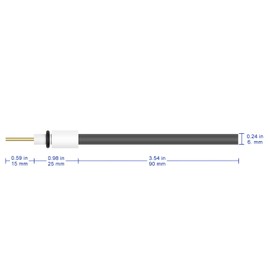 Labasics Graphite Rod Electrode, 99.95% Purity Graphite Electrode Cathode Working Electrode with PTFE Adapter for Electrolytic Cell, 6 mm Diameter, 90 mm Length