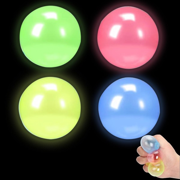 Glow in The Dark Sticky Balls-Luminous Stress Relieving Balls Fun