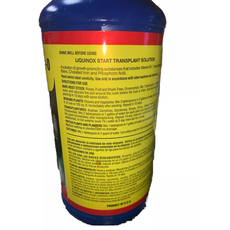 Liquinox Start Vitamin B-1 Transplant solution bottle 32oz