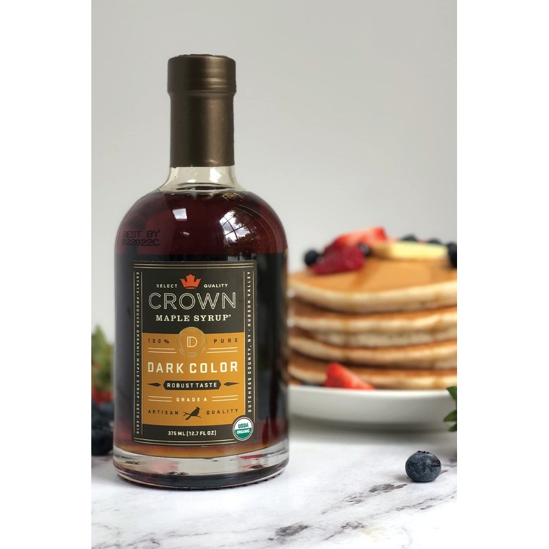 Crown Maple Dark Color, Robust Taste Organic Maple Syrup, 12.7