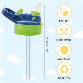 Lilsofee 1 Pack 12 oz Exclusive Replacement Lid and Straws for Sublimation Sippy Cup Double Wall Vacuum Insulated Mixed Color Thermos Stainless Steel Water Bottles Pink Handle