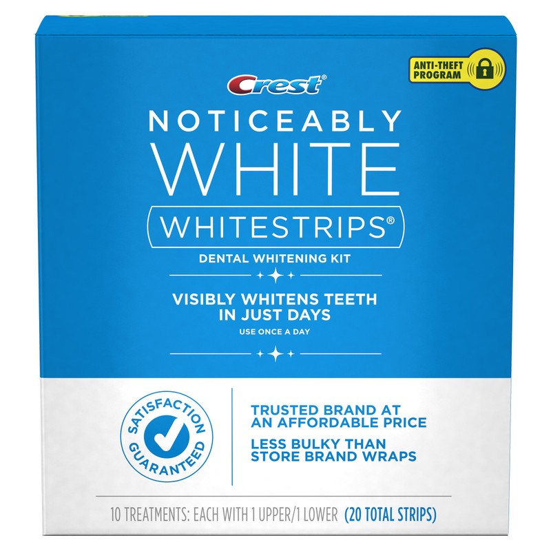 Crest 3D Whitestrips, Noticeably White, Teeth Whitening Strip Kit, 20