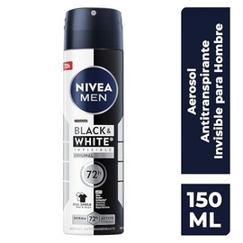 NIVEA MEN Desodorante Antimanchas, Black & White Invisible Power (150 ml) Fórmula anti manchas, anti olor, anti sudor, anti irritación y anti residuos