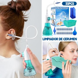 Kit Profesional de Limpieza de Oídos 35 en 1 con Ear Wax Remover y Sistema de Irrigación - Limpieza Oídos Segura para Adultos y Niños - Incluye 2 Boquillas de Limpiador Oídos y Accesorios para Ear Cleaner Eficaz