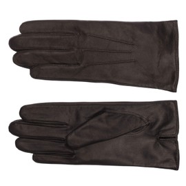 EEM classical leather gloves AMELIE for ladies made of genuine leather with a warm fleece lining, black, size M