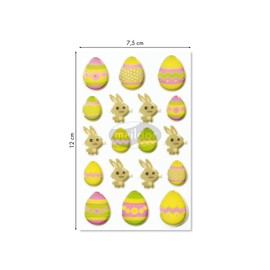 Maildor CY018O Pack of Cooky 3D Stickers (1 Sheet, 7.5 x 12 cm, Ideal for Decorating, Collecting or Gifting, Easter)