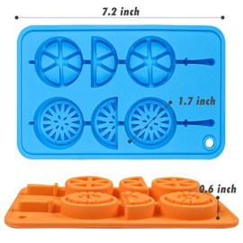 Webake Ice Cube Trays Silicone Fruit Molds, Ice Cube Fruit Popsicle Molds with Reusable Sticks, 2 Pack Giant Lollipop Mold, Fruit Shape Chocolate Candy Molds, Wax Crayon Mold