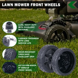 CheeMuii HRN216 Lawn Mower Front Drive Wheels Kit 2 Pcs Front Wheels Replace for 44710-VR8-N00ZA 8" Push Mower Wheel Compatible with Honda HRN216 Lawn Mower