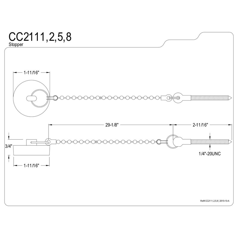 Kingston Brass CC2111 Stopper for CC2091, Polished Chrome