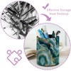 KikandKo Pencil Holder for Desk, Teal Agate Pen Holder Organizer,