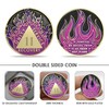 Purple Flames Sobriety Coin 11 Year AA Chip Recovery Medallion