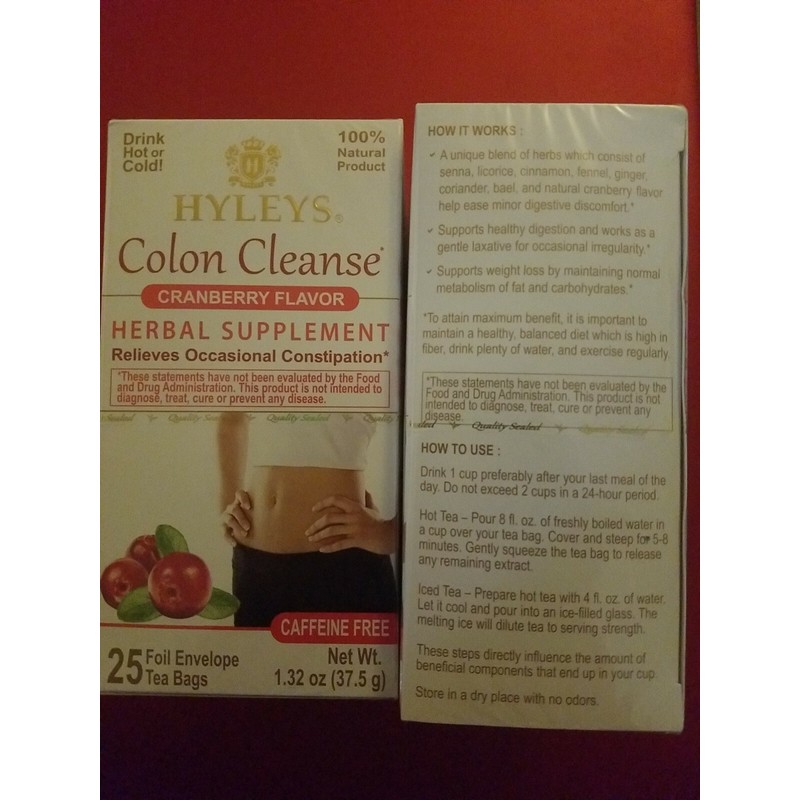 HYLEYS 2 PACK HYLEYS COLON CLEANS CRANBERRY FLAVOR RELIEVES OCASIONAL