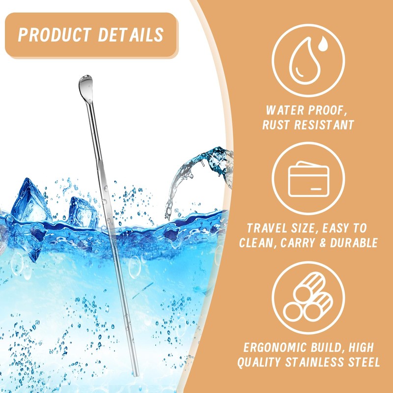20 Pcs Ear Spoon Metal Ear Cleaner Portable Metal Ear
