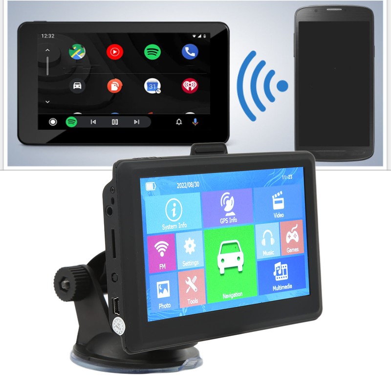 5in GPS Navigator Capacitive Screen Voice Broadcast FM Transmitter Universal